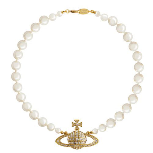 Vivienne Westwood One Row Pearl Bas Relief Choker